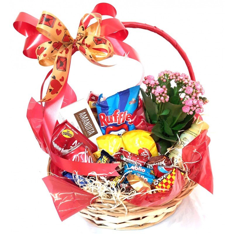 Cesta de Chocolate Tradicional com 60 Itens